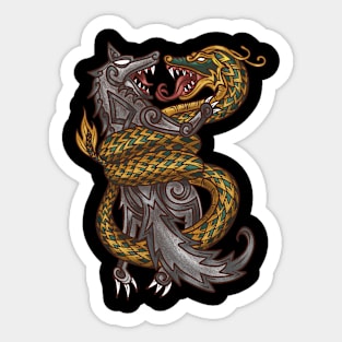 Viking Titans: Jormungandr and Fenrir, the Monsters of Norse Mythology Sticker